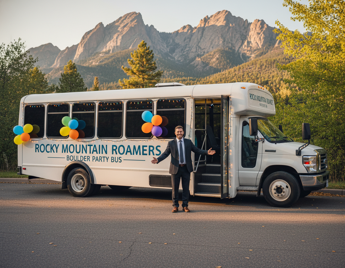 Golden party bus and bus charter